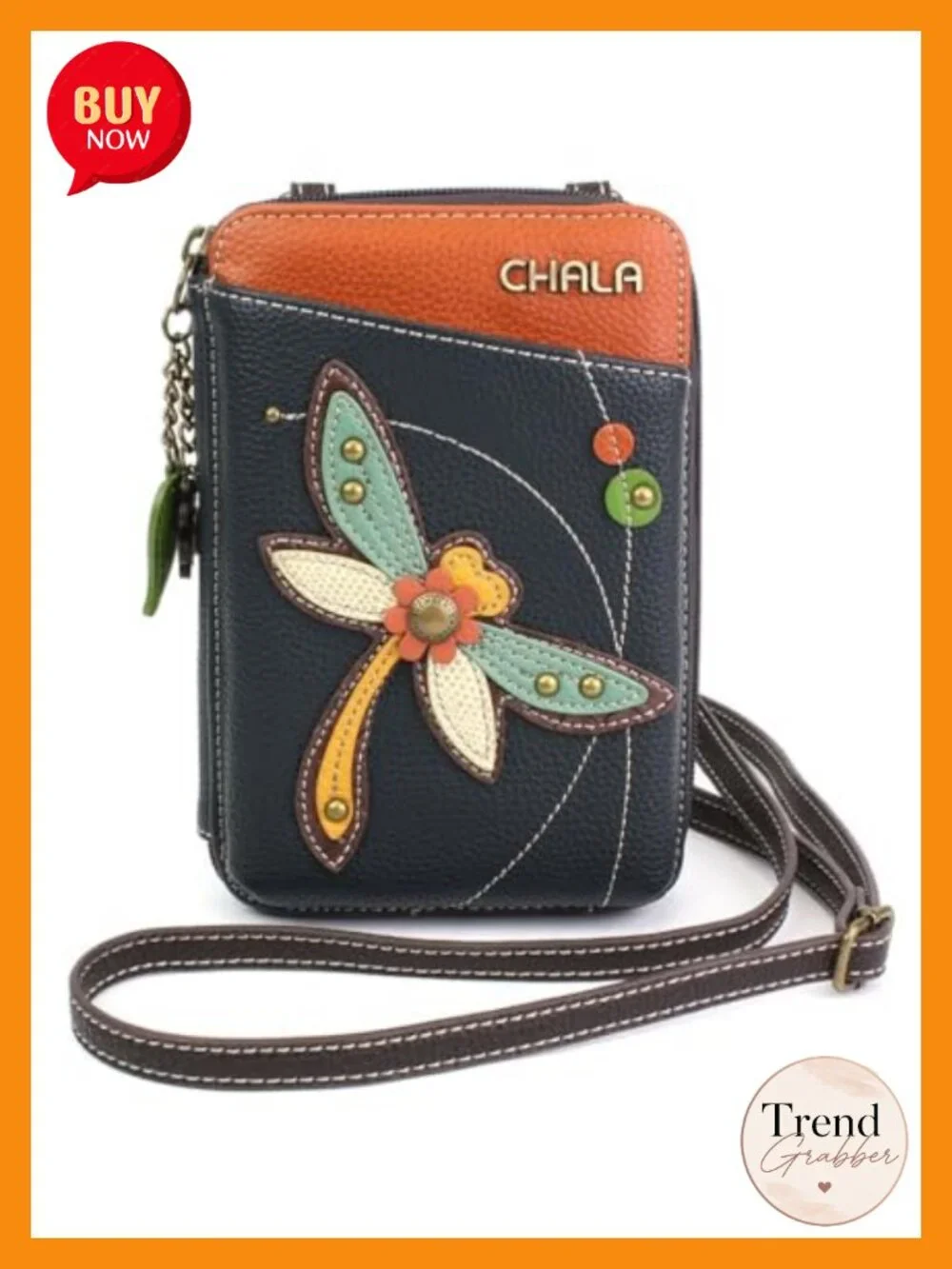 Faux Leather Wallet Crossbody Cell Phone Purse with Adjustable Strap